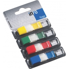 Page marker INFO FLAGS 4x12,5x43 mm, 4x36l transparent +4 boje Info Notes sortirano