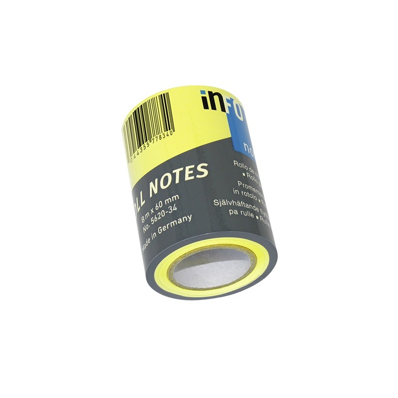 Info roll refil 60 mm x 8 m, brilliant colours Info Notes žuta