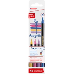 Brush flomasteri E-1340, 1-6 mm glitter set 1/4 Edding sortirano