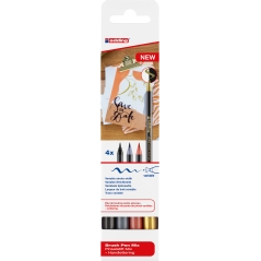 Brush flomasteri E-1340, 1-6 mm metalik set 1/4 Edding sortirano