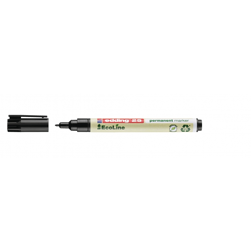 Marker permanent E-25 EcoLine 1mm, zaobljeni Edding crna
