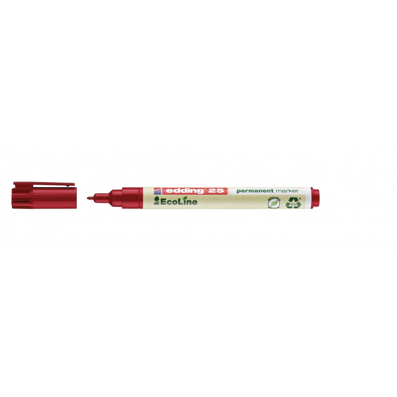 Marker permanent E-25 EcoLine 1mm, zaobljeni Edding crvena
