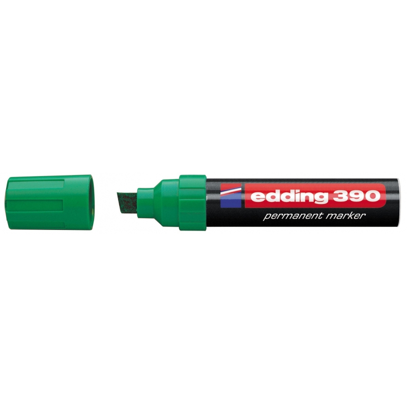 Marker permanent 390 4-12mm, deblji, kosi vrh Edding zelena