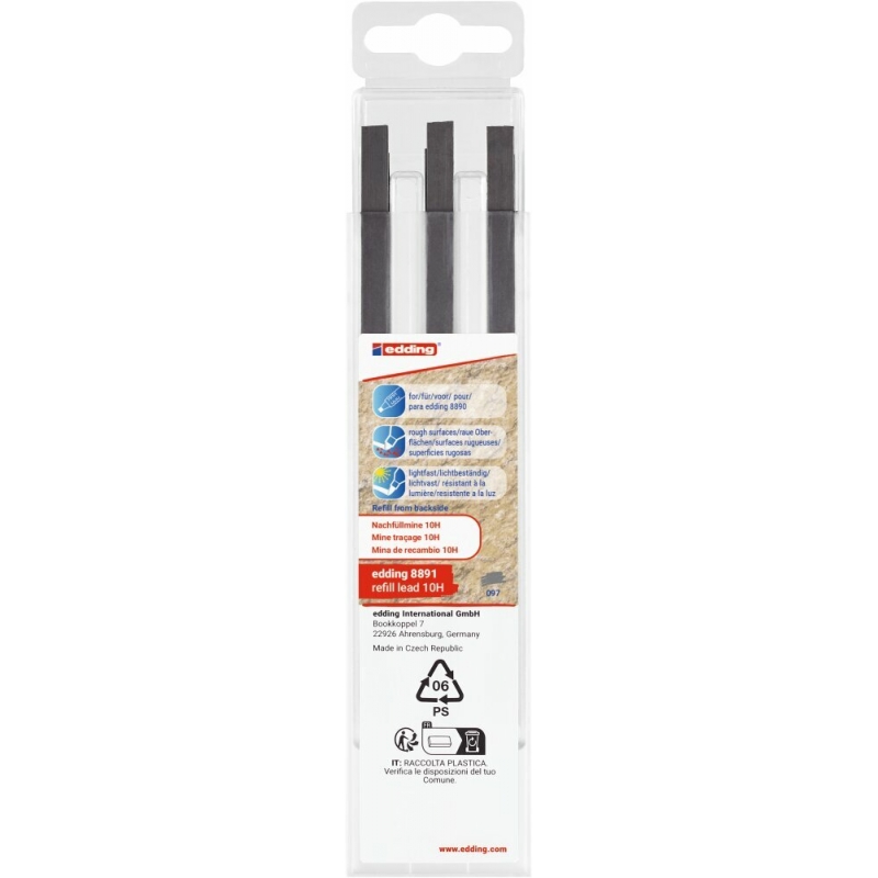 Refil za olovku E-8890 tvrdoća 10H, 1/6 Edding