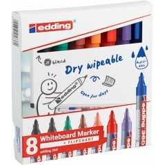 Marker za belu tablu 360 1,5-3mm, zaobljeni, set 1/8 Edding sortirano