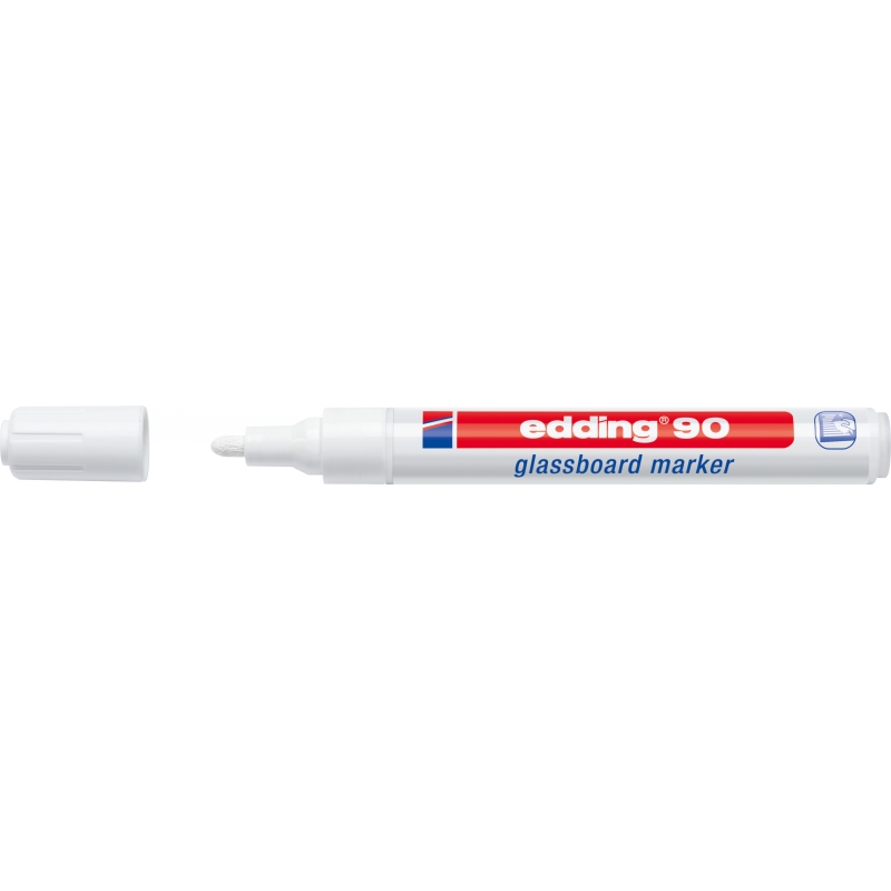 Marker za staklenu tablu E-90 2-3mm, zaobljeni Edding bela