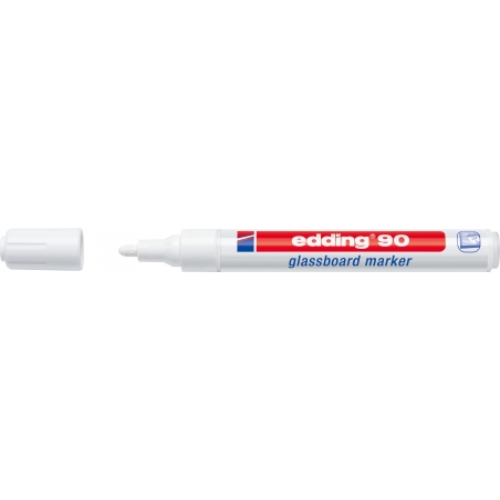 Marker za staklenu tablu E-90 2-3mm, zaobljeni Edding bela