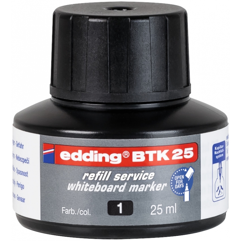 Refil za marker za belu tablu BTK 25, 25ml Edding crna