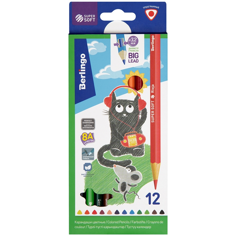 Drvene bojice Berlingo SUPERSOFT trouglaste 1/12 Berlingo