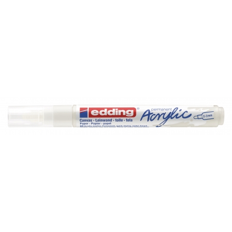 Akrilni marker E-5100 medium 2-3mm obli vrh Edding bela