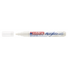 Akrilni marker E-5100 medium 2-3mm obli vrh Edding bela