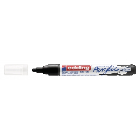 Akrilni marker E-5100 medium 2-3mm obli vrh Edding crna