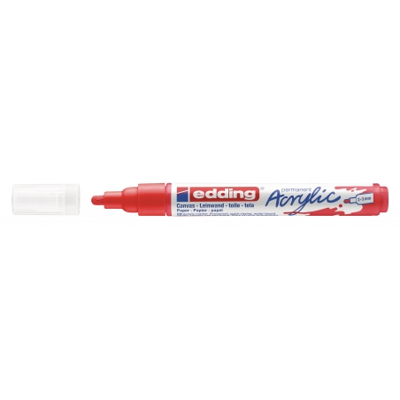 Akrilni marker E-5100 medium 2-3mm obli vrh Edding crvena