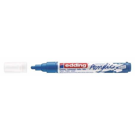 Akrilni marker E-5100 medium 2-3mm obli vrh Edding plava