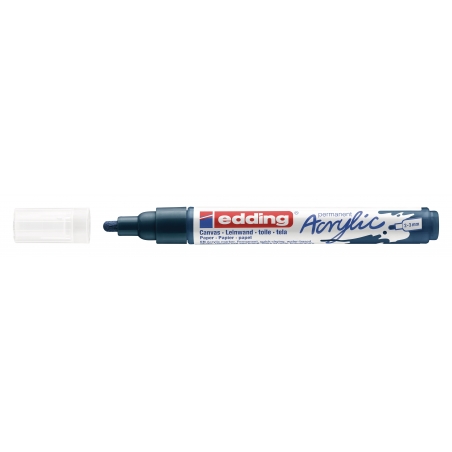 Akrilni marker E-5100 medium 2-3mm obli vrh Edding tamno plava