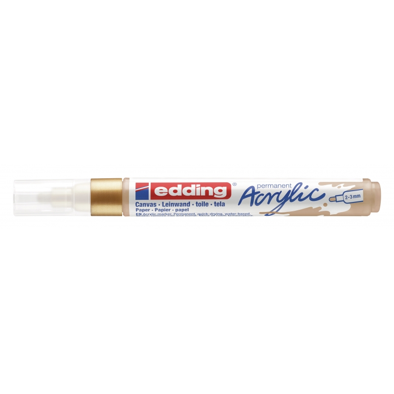 Akrilni marker E-5100 medium 2-3mm obli vrh Edding zlatna