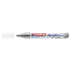 Akrilni marker E-5100 medium 2-3mm obli vrh Edding srebrna