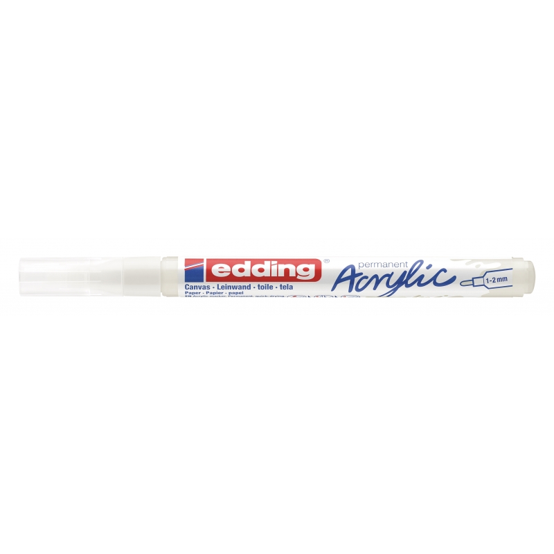 Akrilni marker E-5300 fine 1-2mm obli vrh Edding bela