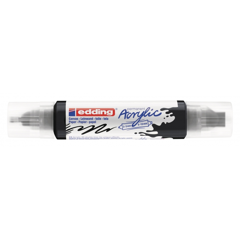 Akrilni marker E-5400 double-liner sa dva vrha Edding crna