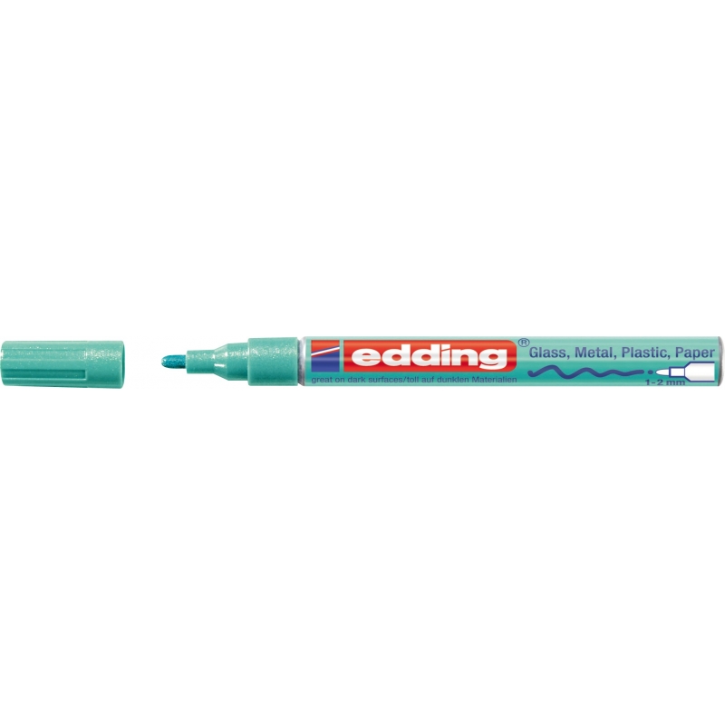 Paint marker E-751 1-2mm, metallic Edding zelena