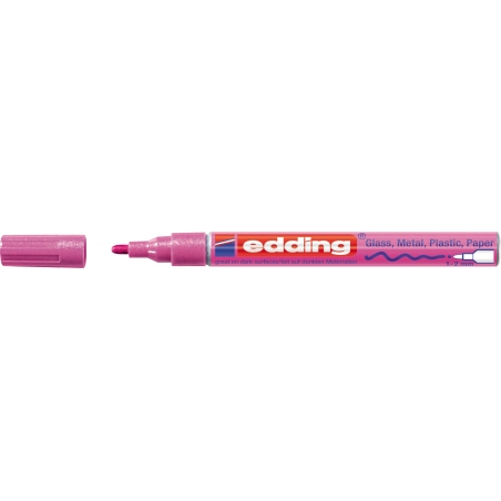 Paint marker E-751 1-2mm, metallic Edding roze