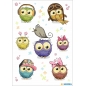 Stikeri MAGIC CUTE OWLS, TRANSPUFFY Herma