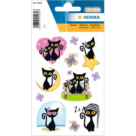 Stikeri MAGIC CUTE CAT,FOIL GLITTERY Herma