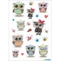Stikeri MAGIC OWL & FRIENDS, GLITTERY FOIL Herma