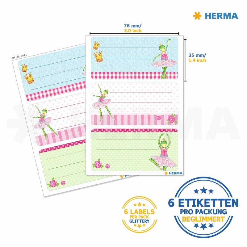 Stikeri VARIO FROG BALLERINA, GLITTERY Herma