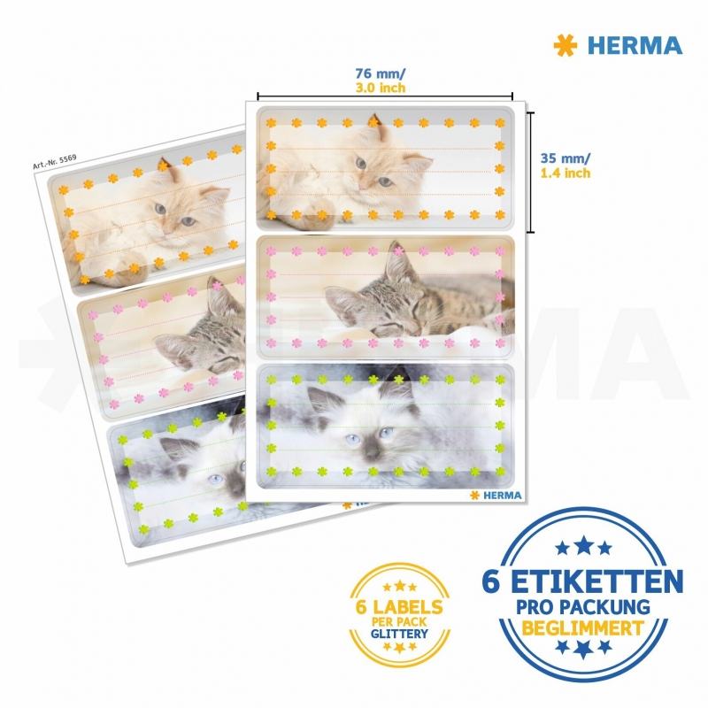 Stikeri VARIO CATS, GLITTERY Herma