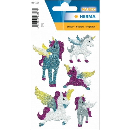 Stikeri MAGIC UNICORN, DIAMOND GLITTERY Herma