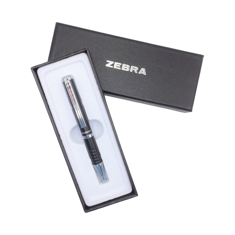Olovka hemijska teleskopska 0,7mm u poklon kutiji SL-F1 Zebra 82401-24 crna-srebrna