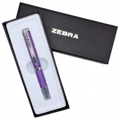Olovka hemijska teleskopska 0,7mm u poklon kutiji SL-F1 Zebra 23478-24 ljubičasta-srebrna