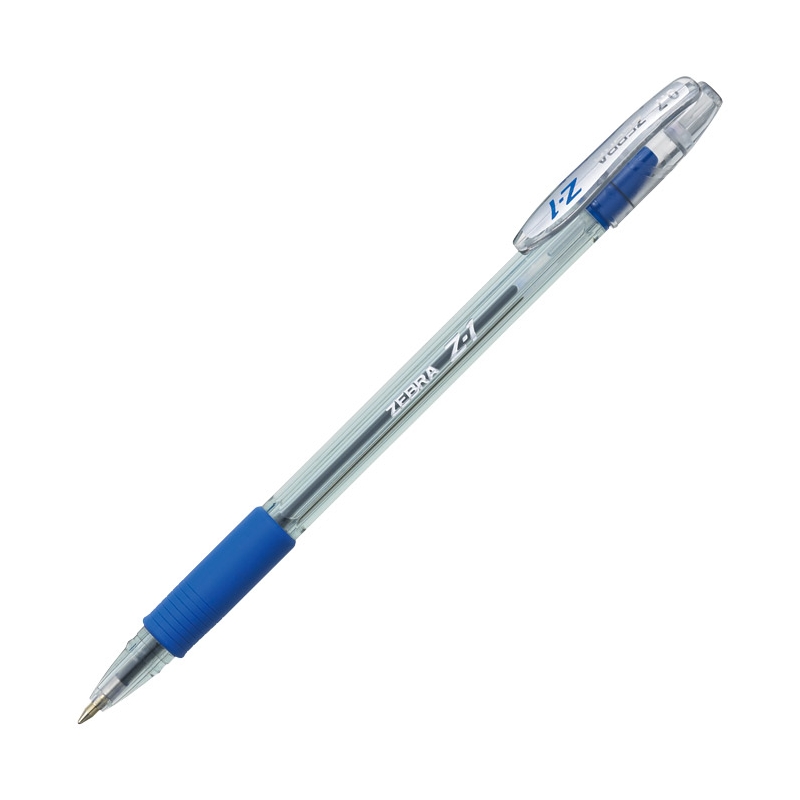 Olovka hemijska 1,0mm sa gumenim gripom (uložak plavi) Z-1 Zebra 24173 plava