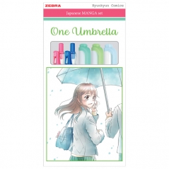Set Manga One Umbrella (roler Sarasa Clip pk2+flomaster obostrani Mildliner pk3) Zebra 56531