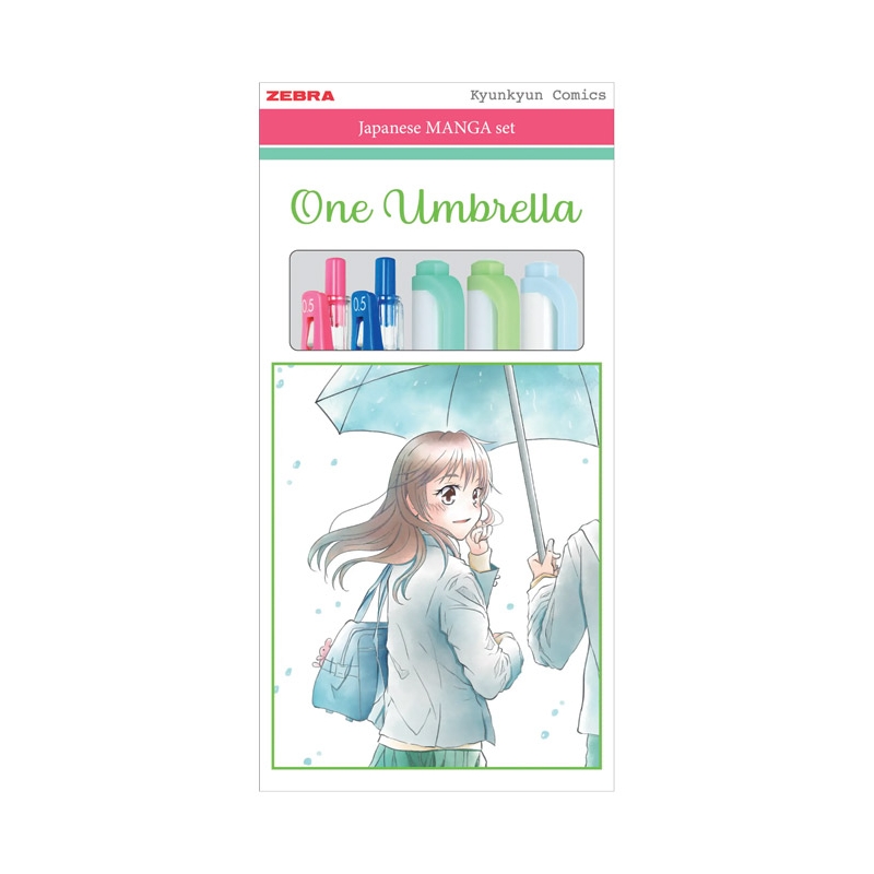 Set Manga One Umbrella (roler Sarasa Clip pk2+flomaster obostrani Mildliner pk3) Zebra 56531