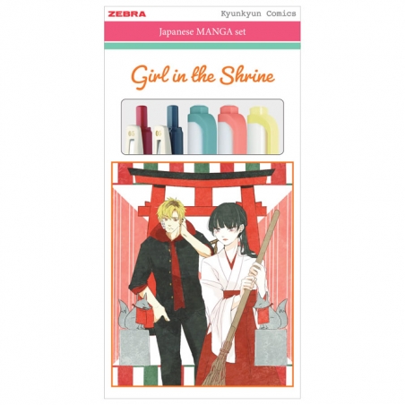 Set Manga Girl in the Shrine (roler Sarasa Clip pk2+flomaster obostrani Mildliner pk3) Zebra 56535
