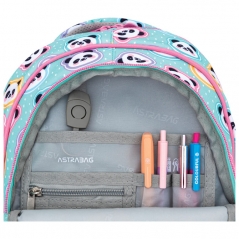 Ranac đački anatomski 3zipa AB330 Minty Pandas 25.Astrabag 502025010 tirkizni