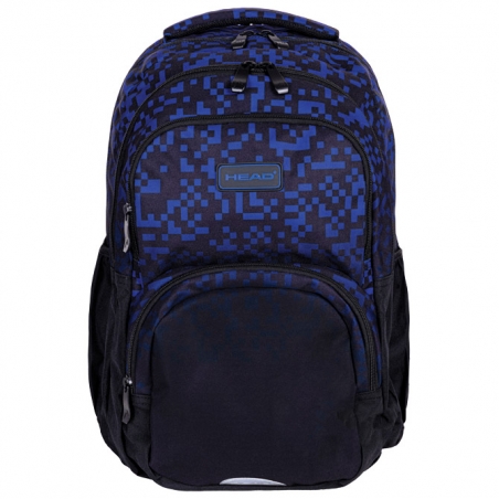 Ranac đački anatomski 3zipa 1džep AB200 Blue Bricks 25.Head 502025049 crno-plavi