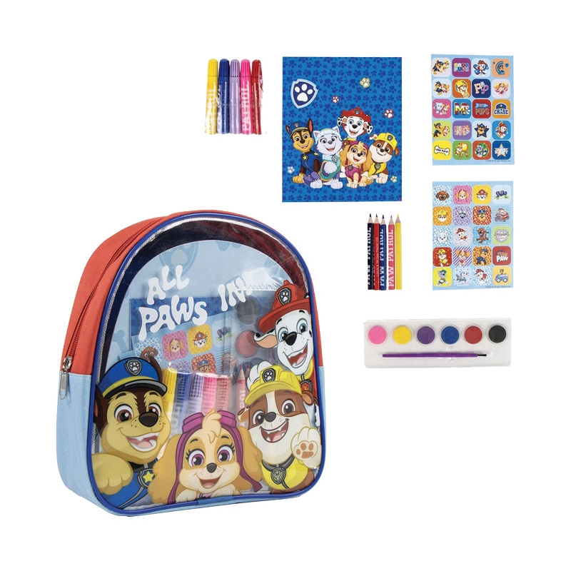 Ranac dečji sa setom za bojenje pk5 Paw Patrol Cerda 2700001591 crveno-plavi