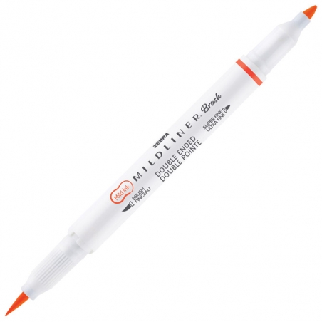 Flomaster obostrani 0,5/4mm Mildliner Brush&Marker Zebra 79230 tamno narandžasti