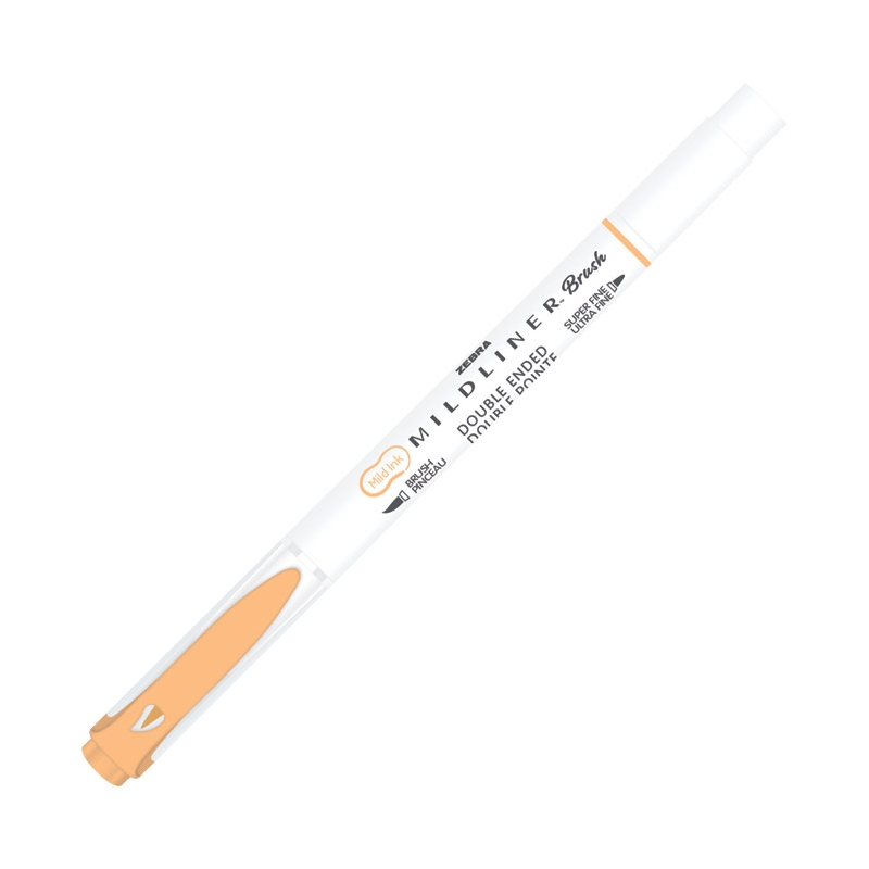 Flomaster obostrani 0,5/4mm Mildliner Brush&Marker Zebra 79190 fluo narandžasti