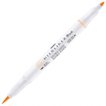 Flomaster obostrani 0,5/4mm Mildliner Brush&Marker Zebra 79190 fluo narandžasti