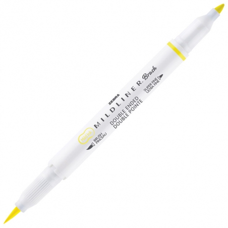 Flomaster obostrani 0,5/4mm Mildliner Brush&Marker Zebra 79150 fluo žuti