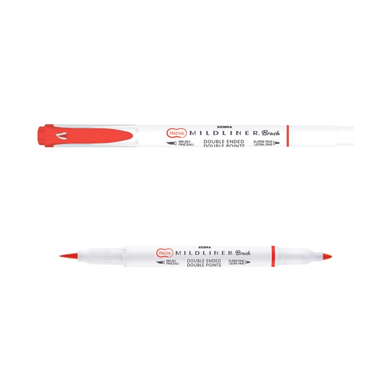Flomaster obostrani 0,5/4mm Mildliner Brush&Marker Zebra 79490 narandžasti