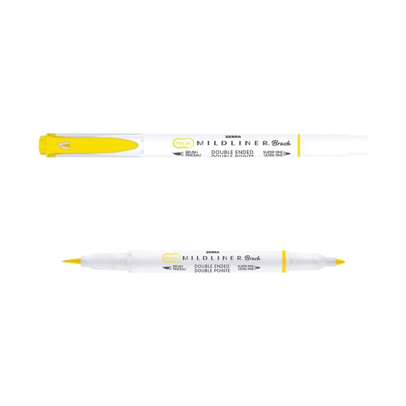 Flomaster obostrani 0,5/4mm Mildliner Brush&Marker Zebra 79550 limun žuti