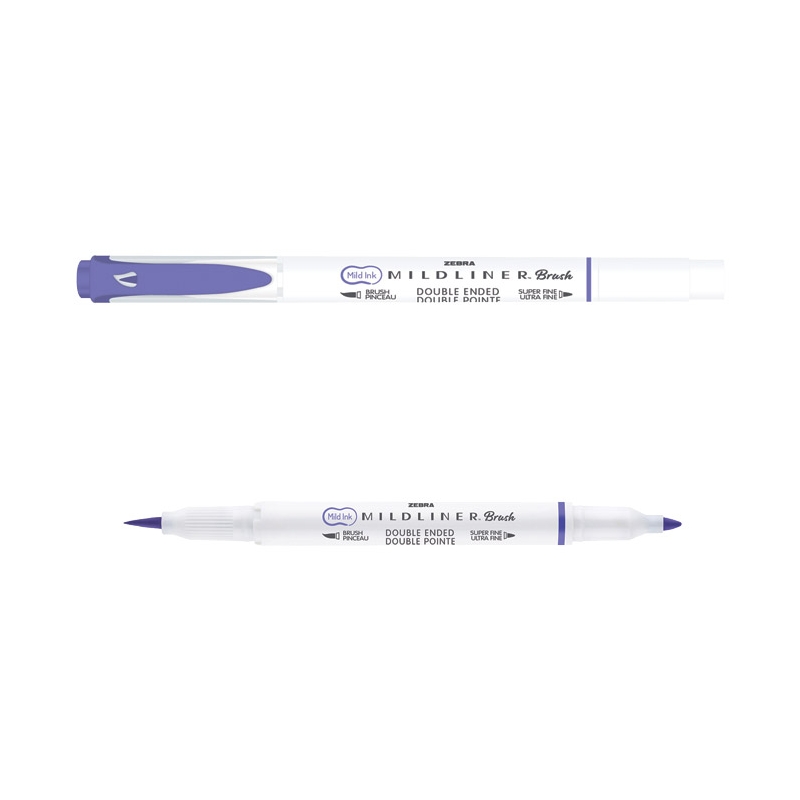 Flomaster obostrani 0,5/4mm Mildliner Brush&Marker Zebra 79580 pastelno lila