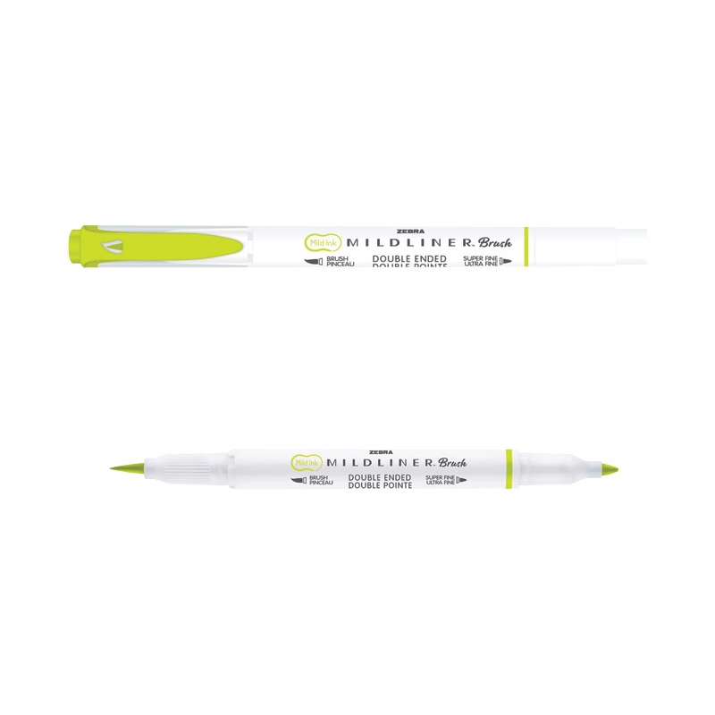 Flomaster obostrani 0,5/4mm Mildliner Brush&Marker Zebra 79450 limeta zeleni