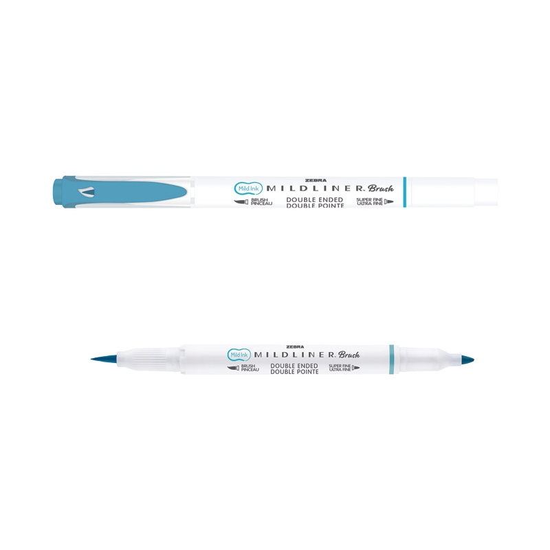 Flomaster obostrani 0,5/4mm Mildliner Brush&Marker Zebra 79420 tirkizni
