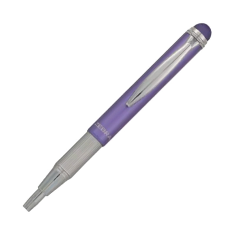 Olovka hemijska teleskopska 0,7mm bez kutije Stylus Metallic Zebra 46618 ljubičasta